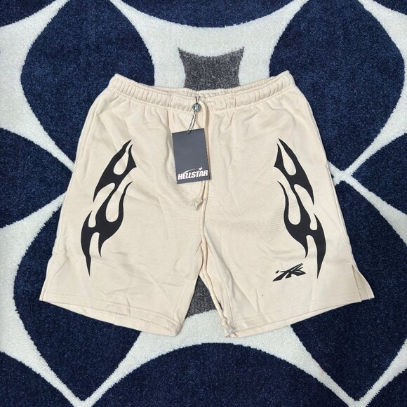 Hellstar Flame Shorts White Mens Size Large - Picture 1 of 3